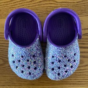 Baby CROCS Purple Sparkle Clogs